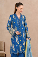 3 Pc Unstitched Printed Twill Suit