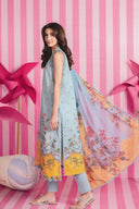 3 Pc Unstitched Embroidered Lawn Suit