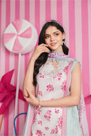 3 Pc Unstitched Embroidered Lawn Suit