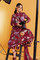 3 Pc Unstitched Printed Slub Khaddar Suit