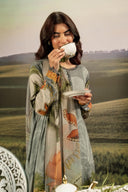 3 Pc Unstitched Embroidered Arabic Lawn Suit | MB-PFUS25-06A