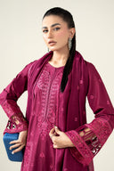 3 Piece Embroidered Dobby Suit