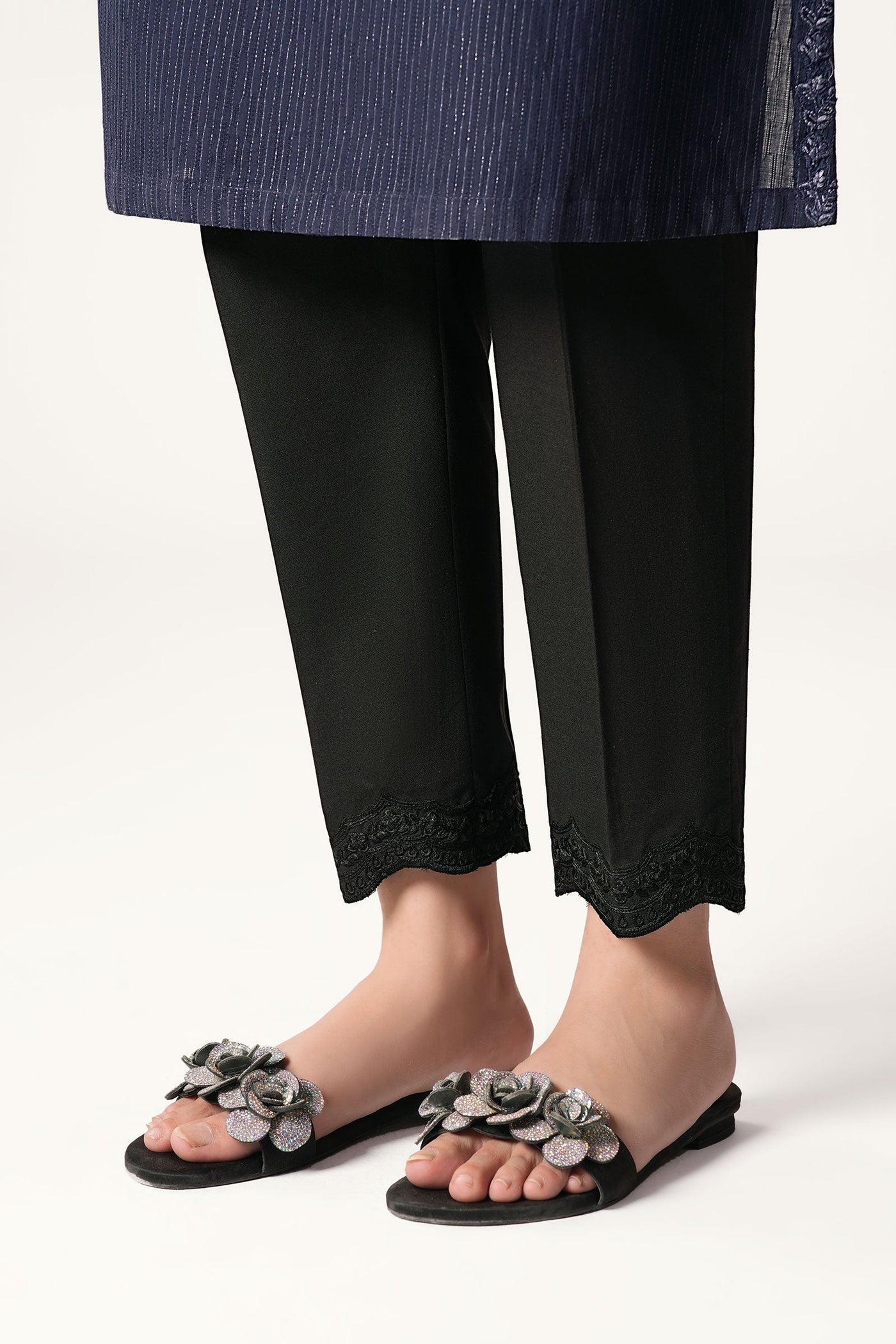Embroidered Cambric Trouser | MB-CS25-155