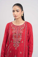 3 Pc Embroidered Mesh Lurex Dots Suit