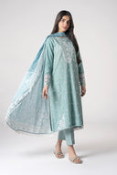 3 Pc Embroidered Mesh Lurex Dots Suit