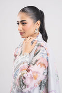 3 Pc Printed Silk Suit