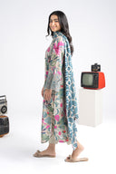 2 Pc Embroidered Lurex Cotton Suit