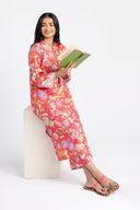 2 Pc Embroidered Slub Lawn Suit