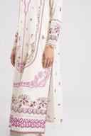 2 Pc Embroidered Slub Lawn Suit