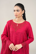 3 Pc Embroidered Dobby Viscose Suit