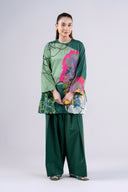 2 Pc Printed Slub Lawn Suit