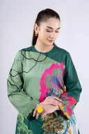 2 Pc Printed Slub Lawn Suit