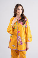 2 Pc Printed Textured Cotton Suit