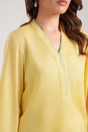 2 Pc Dyed Slub Lawn Suit