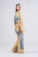 2 Pc Printed Textured Cotton Suit