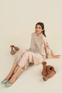 2 Pc Embroidered Slub Lawn Suit