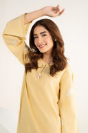 2 Pc Embroidered Cotton Chambray Suit