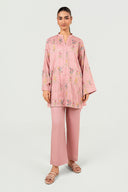 2 Pc Embroidered Cotton Stripe Suit