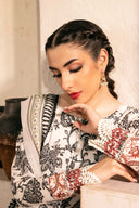 3 Pc Unstitched Embroidered Slub Lawn Suit | MB-CUS25-909A