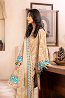 3 Pc Unstitched Embroidered Slub Lawn Suit | MB-CUS25-909B