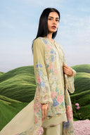 3 Pc Unstitched Embroidered Lawn Suit