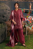 3 Pc Unstitched Embroidered Slub Khaddar Suit