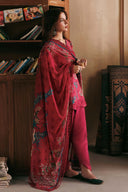 3 Pc Unstitched Embroidered Linen Suit