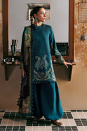 3 Pc Unstitched Embroidered Linen Suit