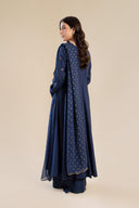 2 Piece Embroidered Raw Silk Suit