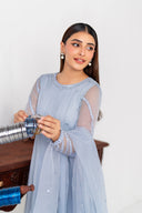 3 Piece Embroidered Poly Net Suit