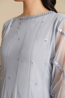 3 Piece Embroidered Poly Net Suit