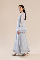 3 Piece Embroidered Poly Net Suit