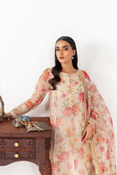 2 Pc Printed Organza Suit