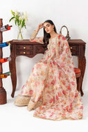 2 Pc Printed Organza Suit