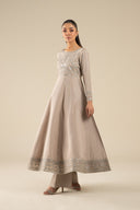 Embroidered Raw Silk Pishwas