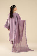 3 Pc Embroidered Two Tone Silk Suit