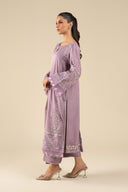3 Pc Embroidered Two Tone Silk Suit