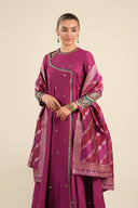2 Pc Embroidered Two Tone Silk Suit
