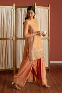 3 Pc Embellished Lurex Pinstripe Suit
