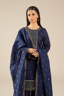 3 Pc Embroidered Two Tone Silk Suit
