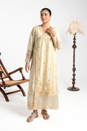 2 Pc Embroidered Raw Silk Suit