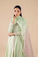 3 Pc Embroidered Two Tone Silk Suit