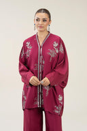 2 Pc Embroidered Bamberg Raw Silk Suit