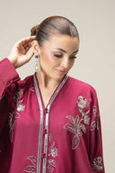 2 Pc Embroidered Bamberg Raw Silk Suit