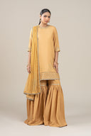 3 Pc Embroidered Bamberg Raw Silk Suit
