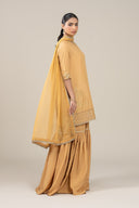 3 Pc Embroidered Bamberg Raw Silk Suit