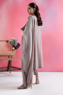 3 Pc Embroidered Two Tone Silk Suit