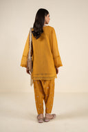 2 Pc Embroidered Cotton Net Suit