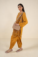 2 Pc Embroidered Cotton Net Suit