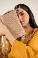2 Pc Embroidered Cotton Net Suit